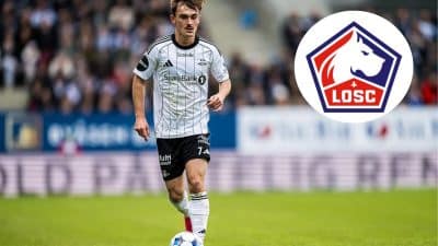 Broholm, auteur d'une passe incroyable durant le match opposant le LOSC au KAA Gent.